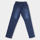 Kids Stonewashed Blue Regular Fit Basic Wash Jeans, Dark Blue, small image number null
