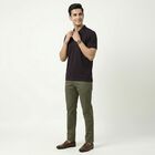 Men's Wine Cotton Polo Neck Casual T-Shirt, वाइन, small