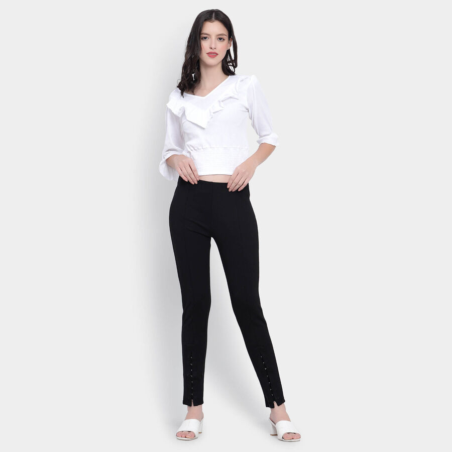 Solid Trousers, Black, large image number null