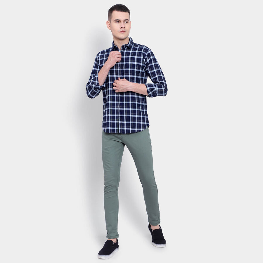 Cotton Checks Casual Shirt, Light Grey, large image number null