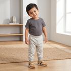 Infants Charcoal Striped Jogger Fit Pyjama, चारकोल, small