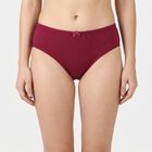 Women's Maroon Regular Fit Solid Brief Panty, Wine, small