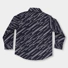 Boys' Deep Midnight Navy Blue Cotton Classic Casual Shirt, Navy Blue, small image number null