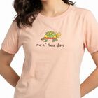 Women's Light Pink Round Neck Regular T-Shirt, Light Pink, small