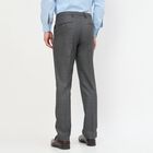 Men's Dark Grey Slim Fit Flat-Front Formal Trousers, Dark Grey, small