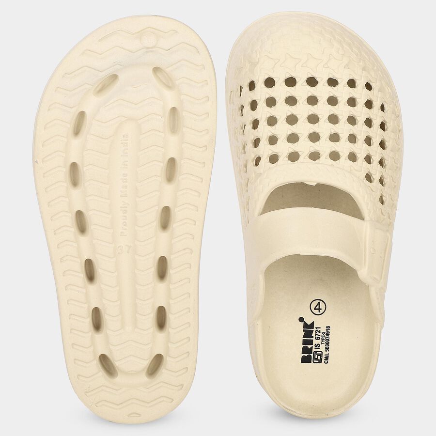 Women's Beige Slip-On Clogs, गहरा पीला, large