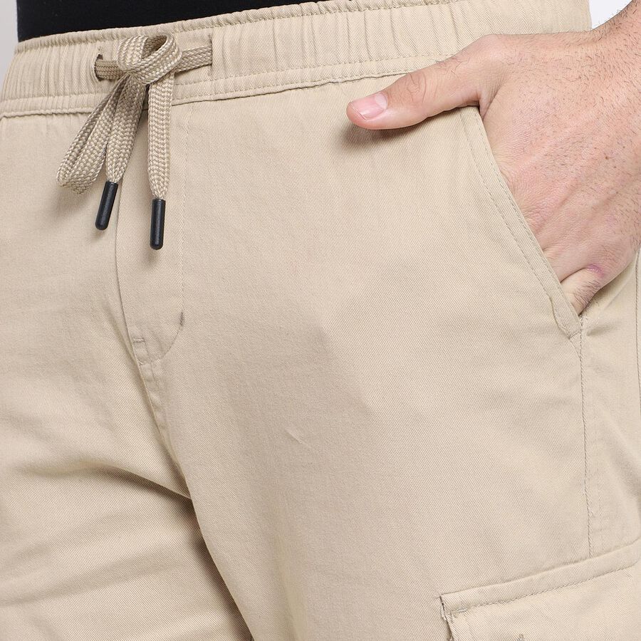 Men's Slim Fit Casual Trousers, Beige, large image number null