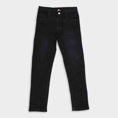Boys' Jet Black Slim Fit Classic Jeans