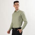 Men's Muted Sage Green Slim Fit Formal Shirt, गहरा हरा, small image number null