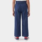 Girls Blue Wide Leg Paperbag Waist Jeans, मिश्रित नीला, small