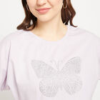 Cotton Round Neck T-Shirt, लाइलेक, small image number null