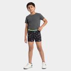 Boys' Navy Blue Regular Fit Printed Trunks, नेवी ब्लू, small