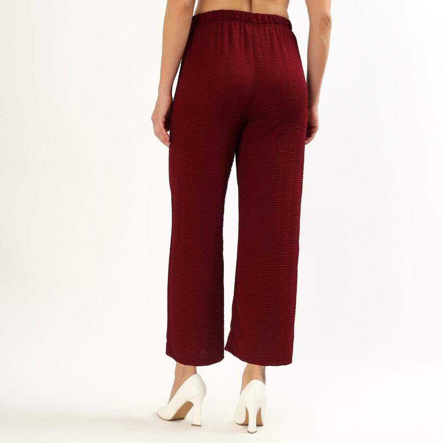 Women's Wine Relaxed Fit Elastic Waist Harem Pants, Wine, large