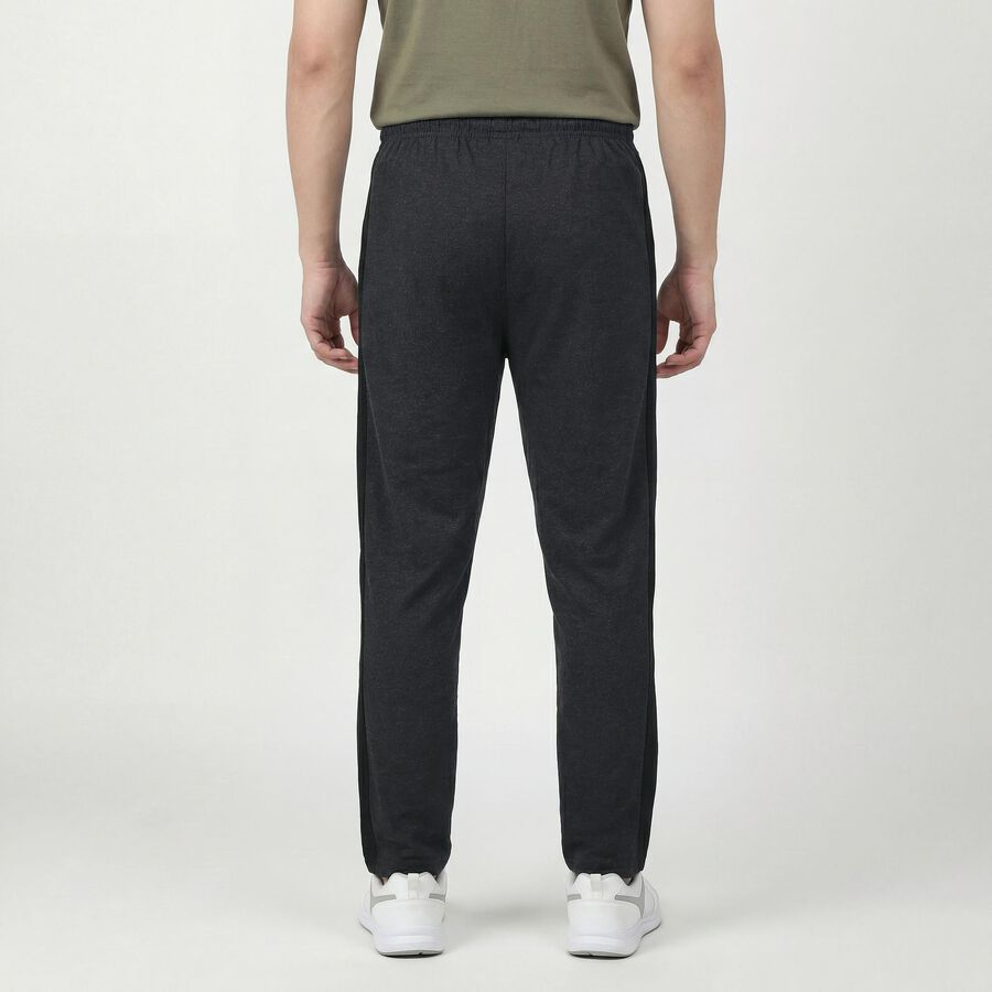 Men's Grey Relaxed Fit Track Pants, गहरा ग्रे, large