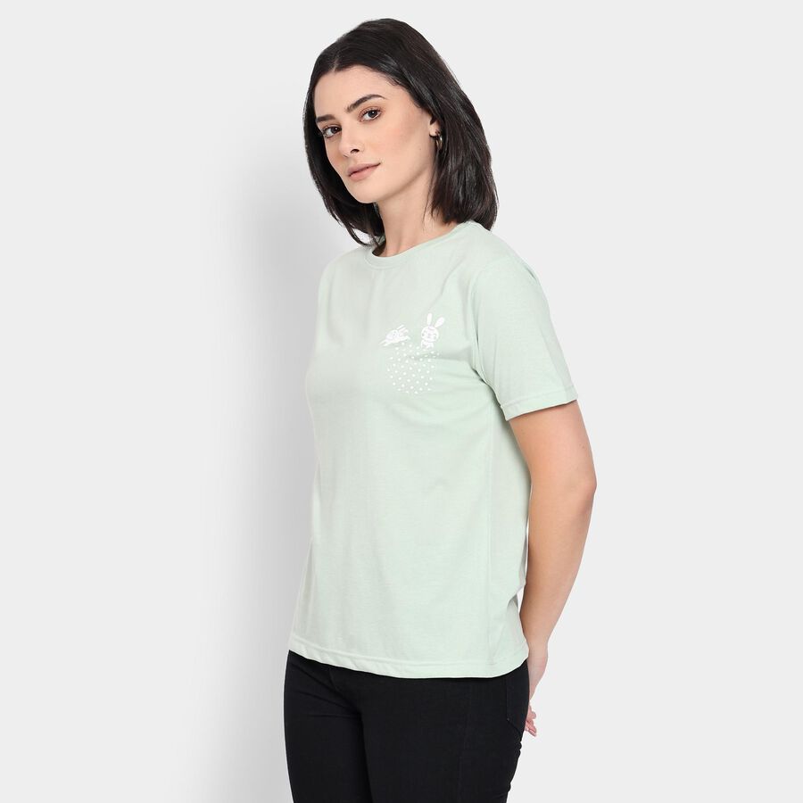 Ladies' Round Neck T-Shirt, Light Green, large image number null