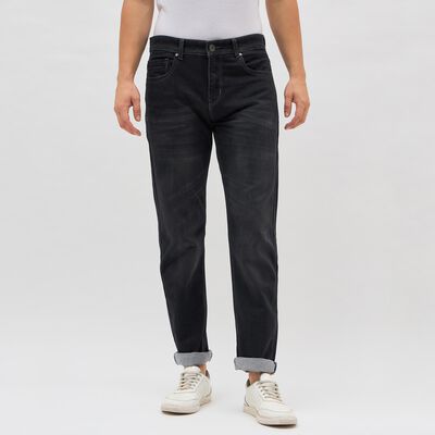 Men's Dark Charcoal Black Slim Fit Jeans