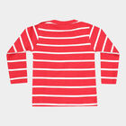Infants Cotton Stripes T-Shirt, Red, small image number null