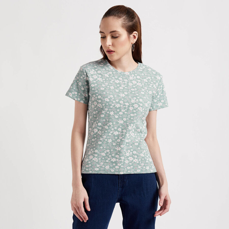 Round Neck T-Shirt, Light Green, large image number null