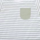 Infants' Mint Green Cotton Round Neck Striped Baba Suit, Light Green, small
