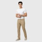 Men's Khaki Straight Fit Solid Jeans, Khaki, small