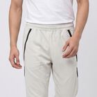 Men's Grey Jogger Fit Zip Pocket Track Pants, हल्का ग्रे, small