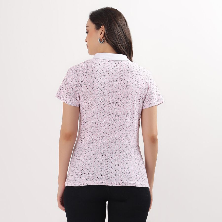 Ladies' 100% Cotton Polo T-Shirt, White, large