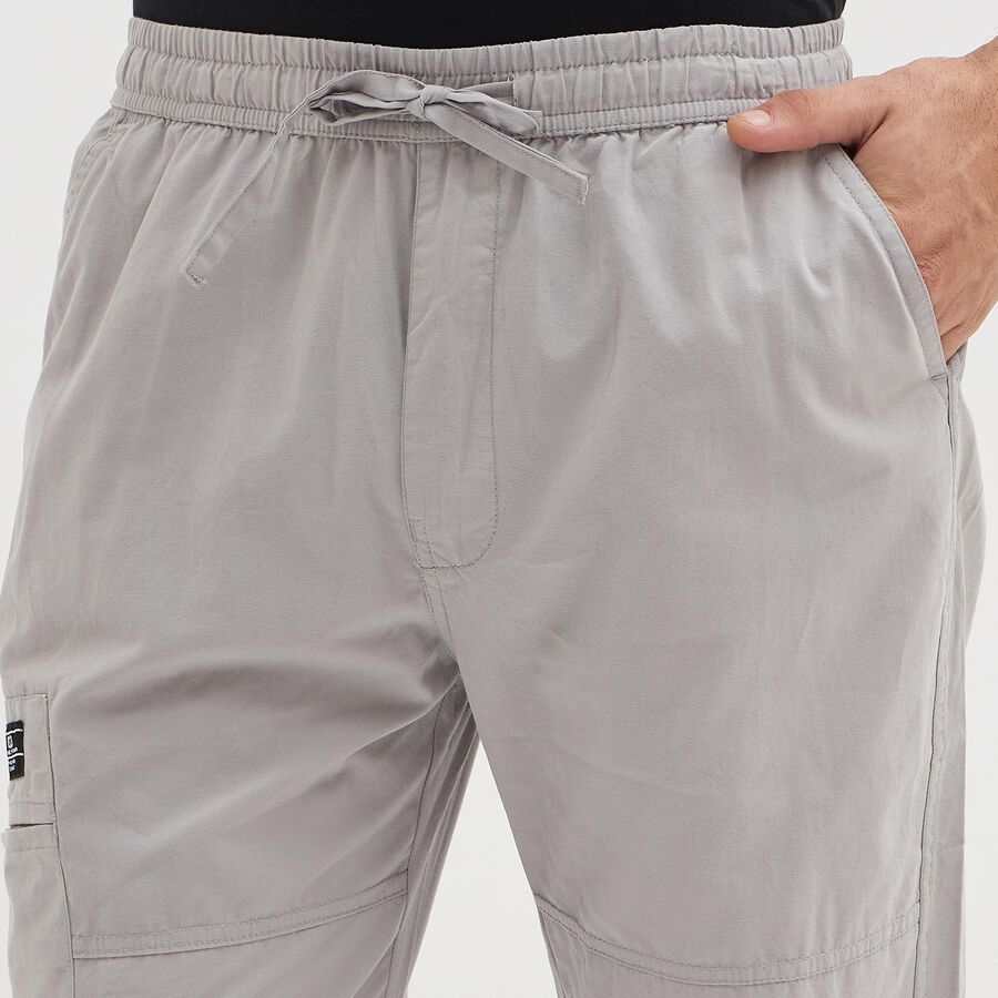 Men's 100% Cotton Track Pants, Light Grey, large image number null