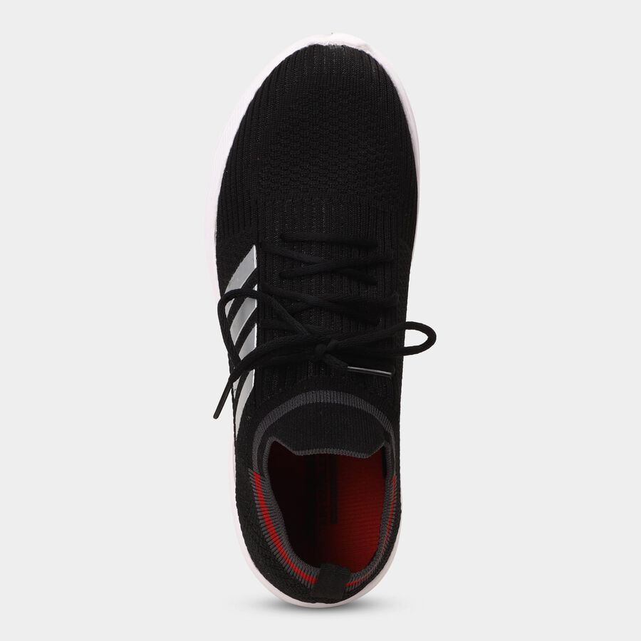 Men's Lace Up Sports Shoes, Black, large image number null