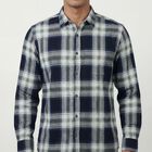 Men's Navy Blue Cotton Spread Collar Casual Shirt, नेवी ब्लू, small