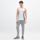 Men's Jet Black Regular Fit Track Pants, मिश्रित हल्का ग्रे, small