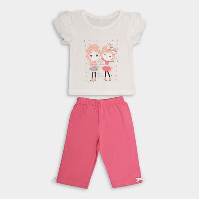 Girls' 100% Cotton Capri Set 