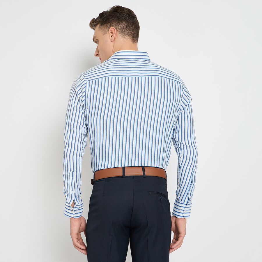 Men's Formal Shirt, मध्यम नीला, large image number null