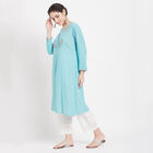 3/4Th Sleeves Straight Kurta, Mid Blue, small image number null