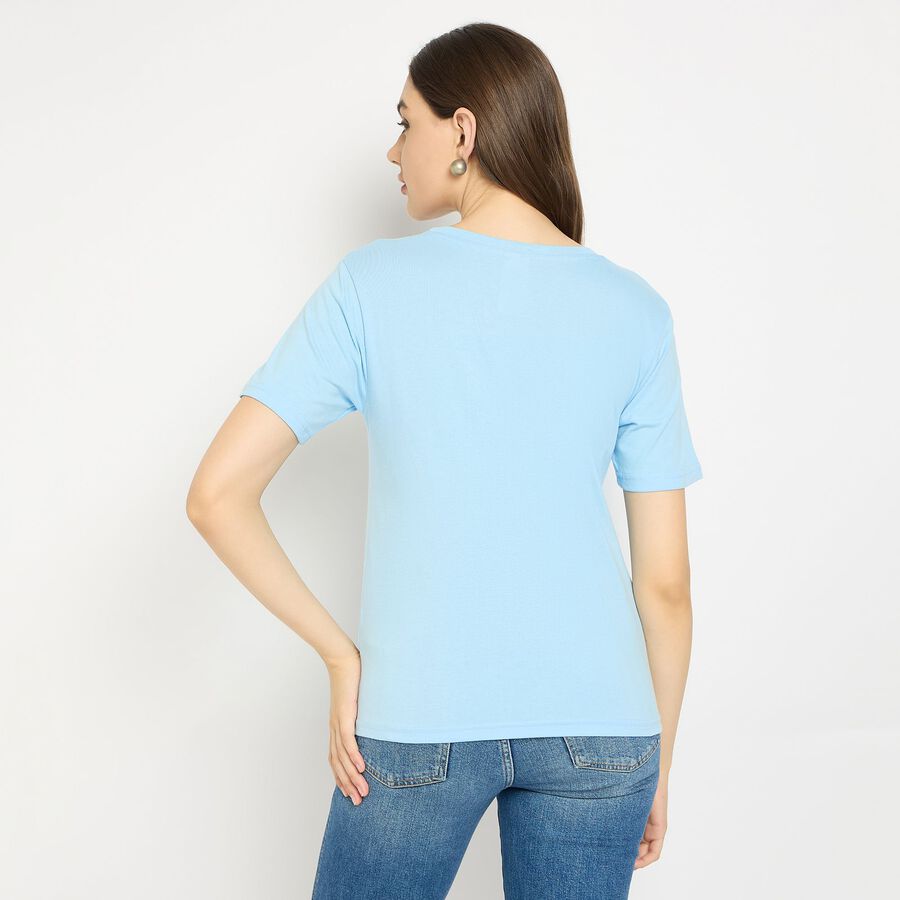 Ladies' Round Neck T-Shirt, Light Blue, large image number null