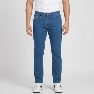 Men's Light Blue Slim Fit Washed Jeans