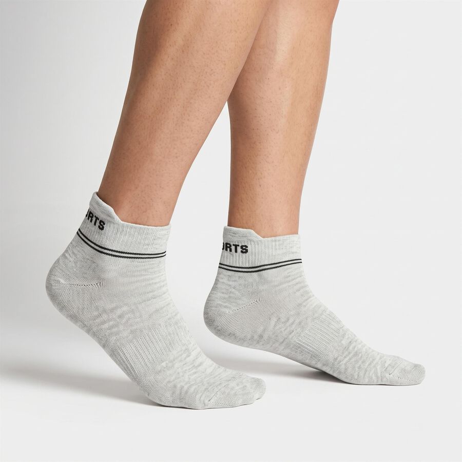 Men's Regular Fit Sports Pack of 3 Socks ( Black, Grey, White ), Melange Light Grey, large