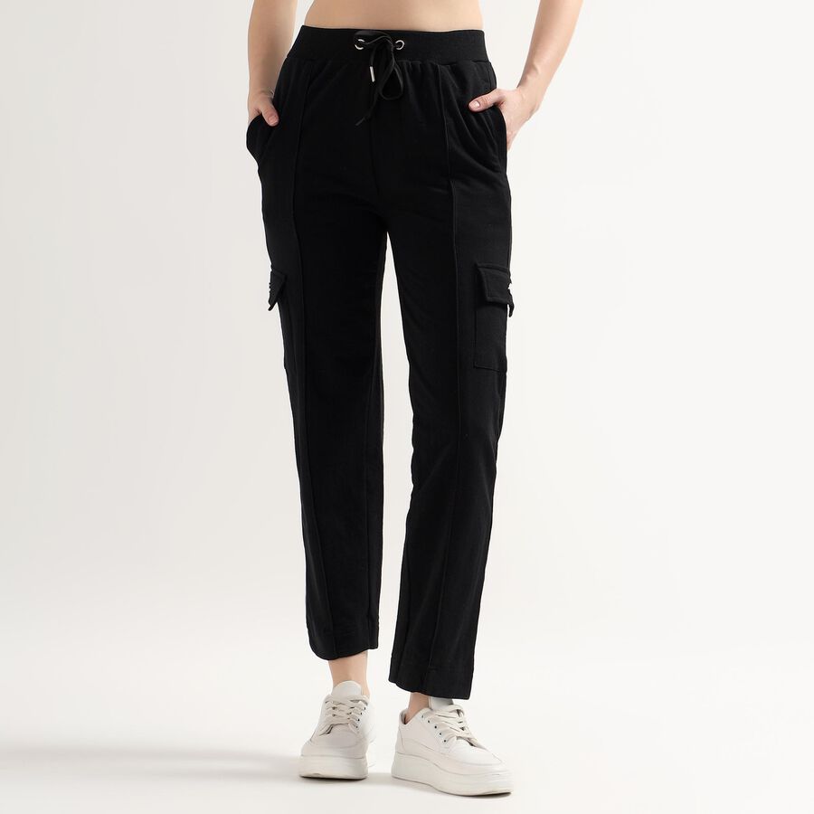 Ladies' Regular Track Pants, काला, large image number null