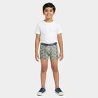Boys Grey Regular Fit Printed Trunks, मिश्रित मध्यम ग्रे, small