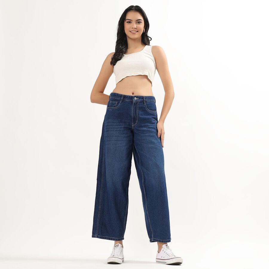 Ladies' Jeans, मध्यम नीला, large image number null