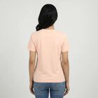 Women's Light Pink Round Neck Casual T-Shirt, Light Pink, small