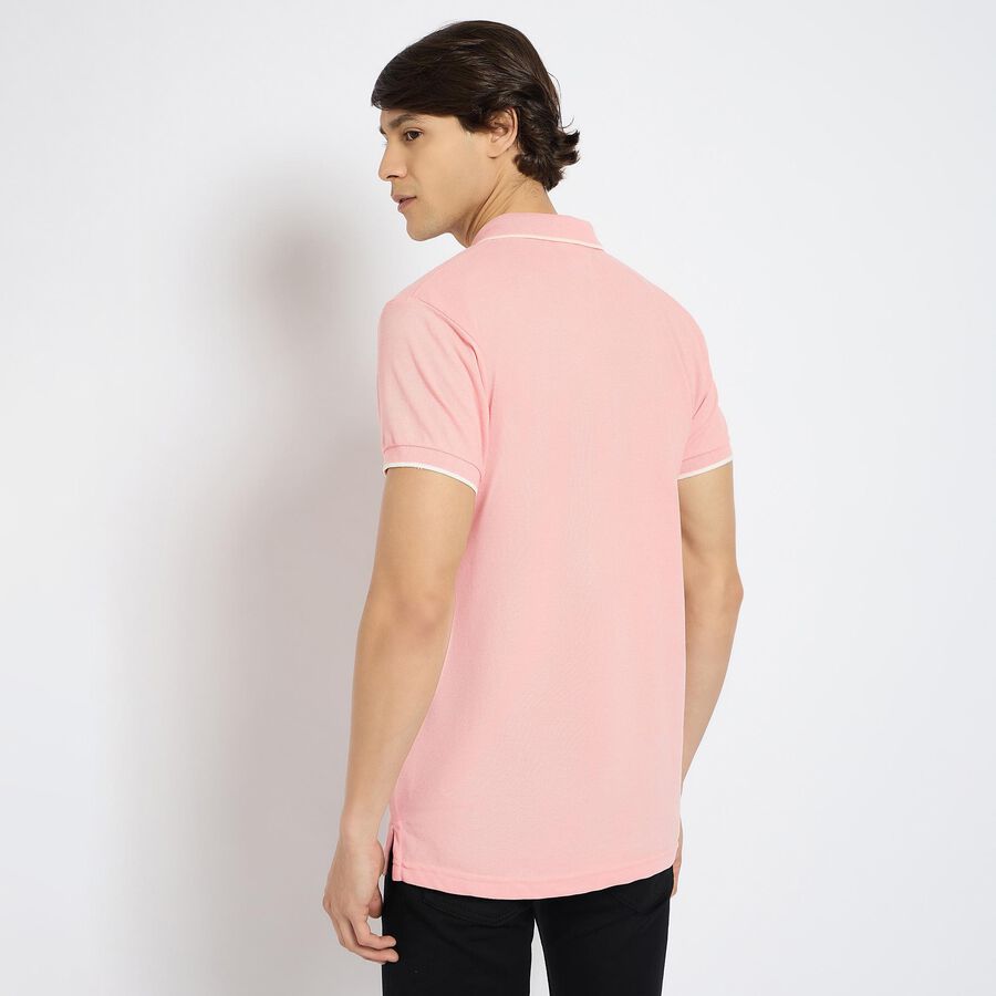 Men's Collared Half Sleeves T-Shirt, पीच, large image number null