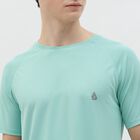 Men's Light Aqua Green Crew Neck Athleisure T-Shirt, Aqua, small