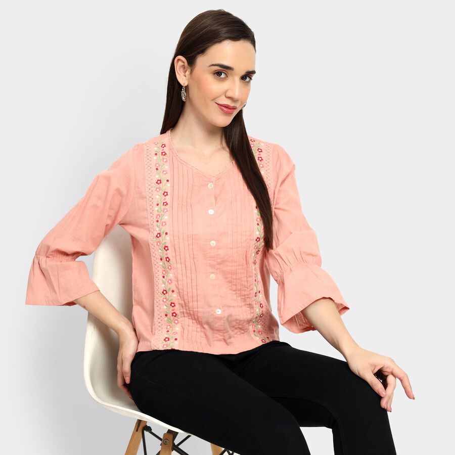 Ladies' 100% Cotton Kurti, Pink, large image number null