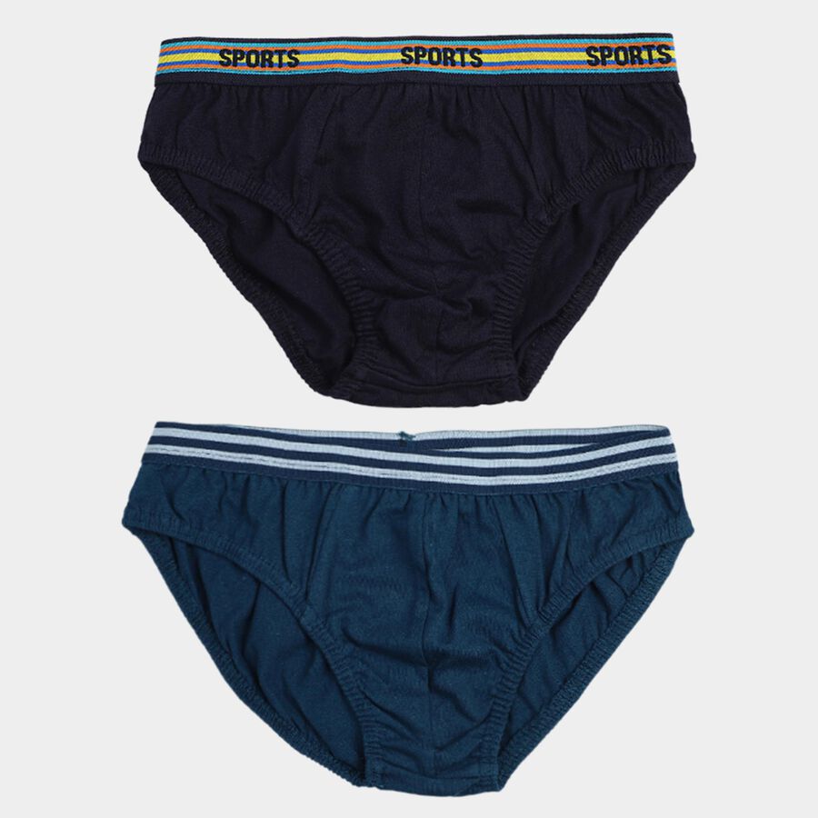 Boys' Teal Blue Regular Fit Cotton Printed Briefs, Teal Blue, large