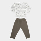 Infants Cotton Printed Baba Suit, Olive, small image number null