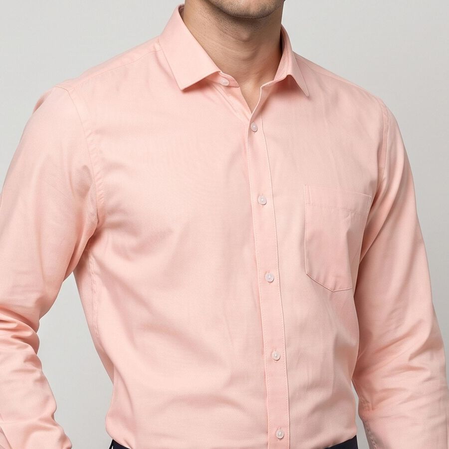 Men Peach Formal Shirt, पीच, large