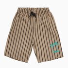 Boys' Muted Charcoal Gray Cotton Blend Casual Fit Bermuda Shorts, गहरा पीला, small