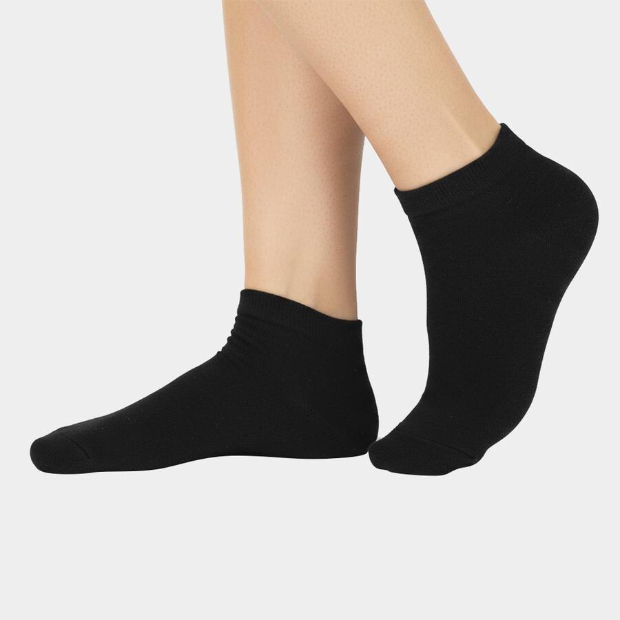 Men's Black and Gray Ankle Length Cotton Blend Socks Pack of 3, Charcoal, large