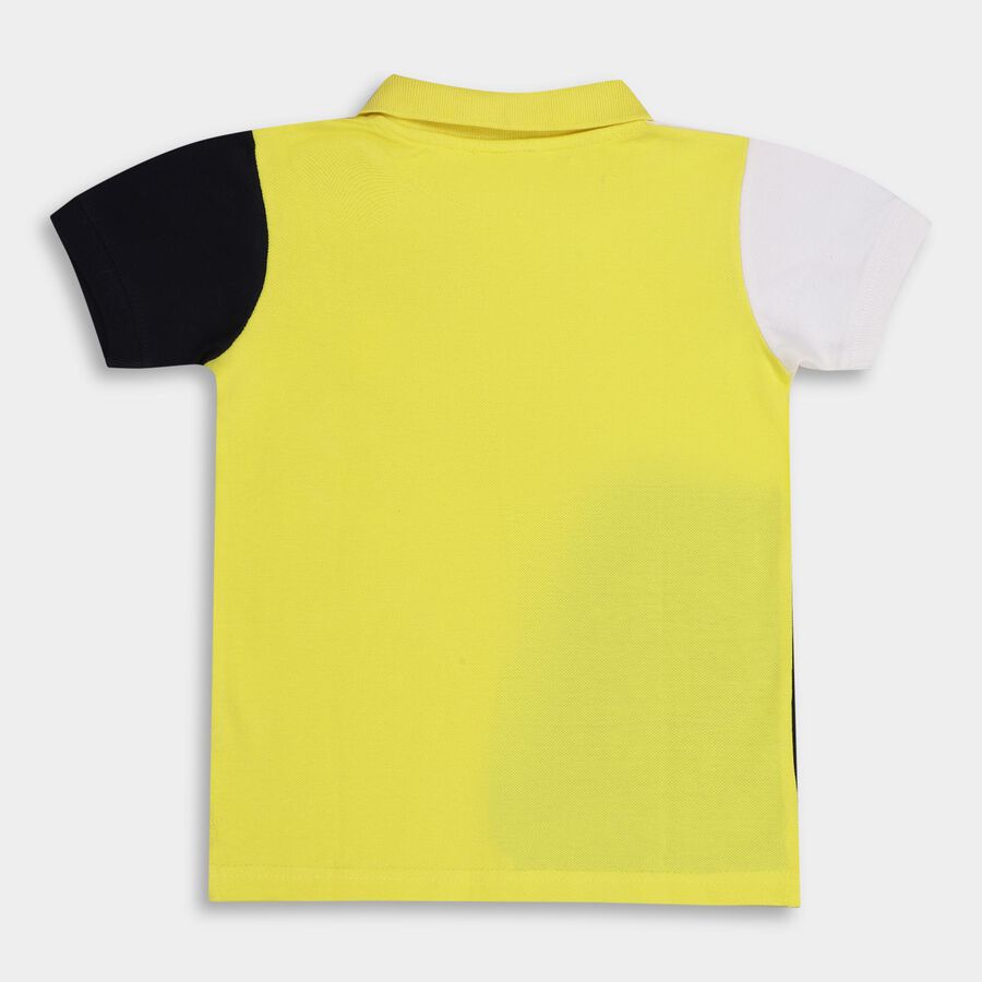 Boys' 100% Cotton Half Sleeves T-Shirt , Yellow, large image number null