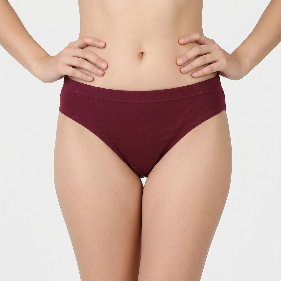 Women's Purple Regular Fit Solid Panty, बैंगनी, large